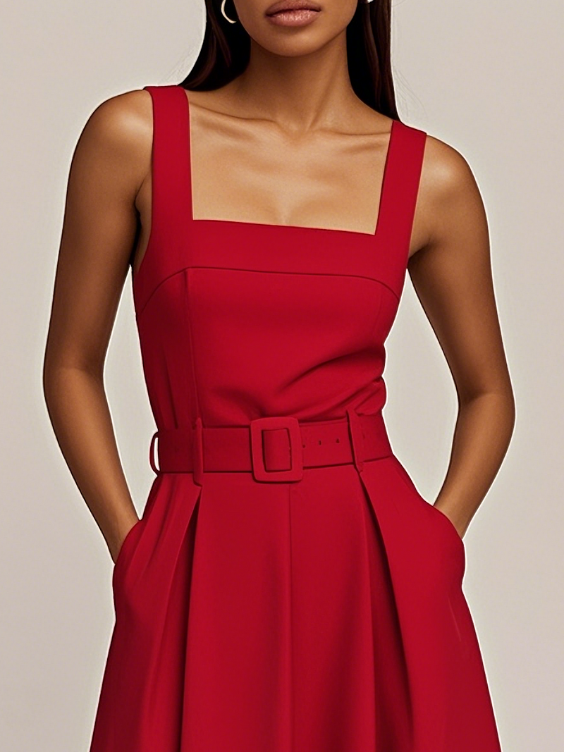 Dahlia - Square Neck Sleeveless Dress
