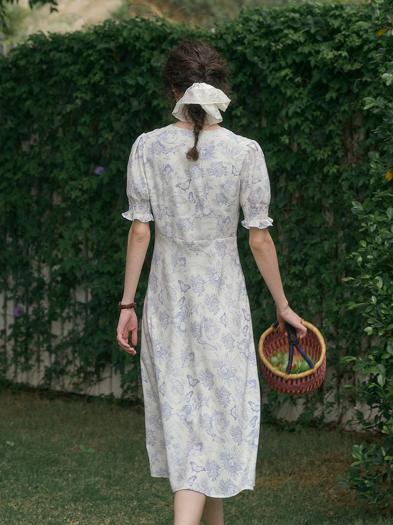 Stormi - Lace Trimmed Floral Dress