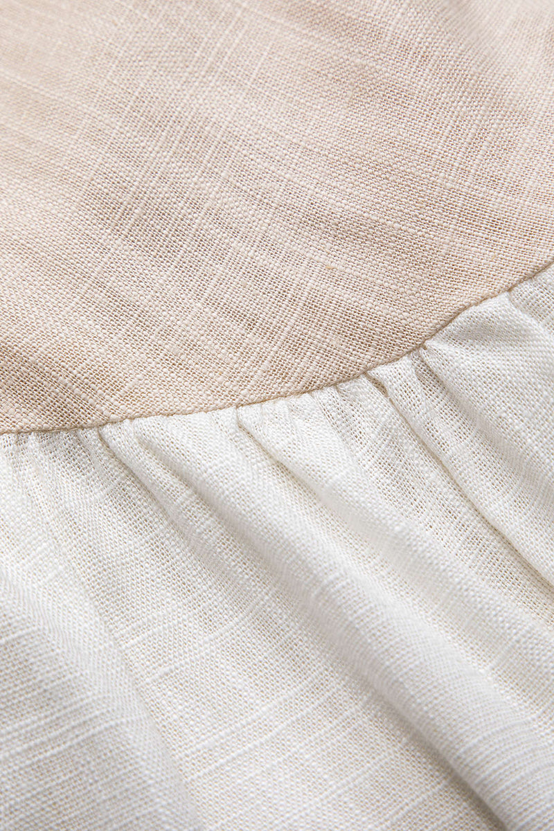 Roxie - Linen Ruched Sleeveless Dress