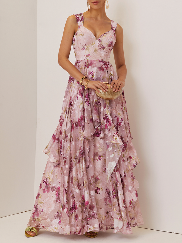 Wendy - Floral Jacquard Maxi Dress