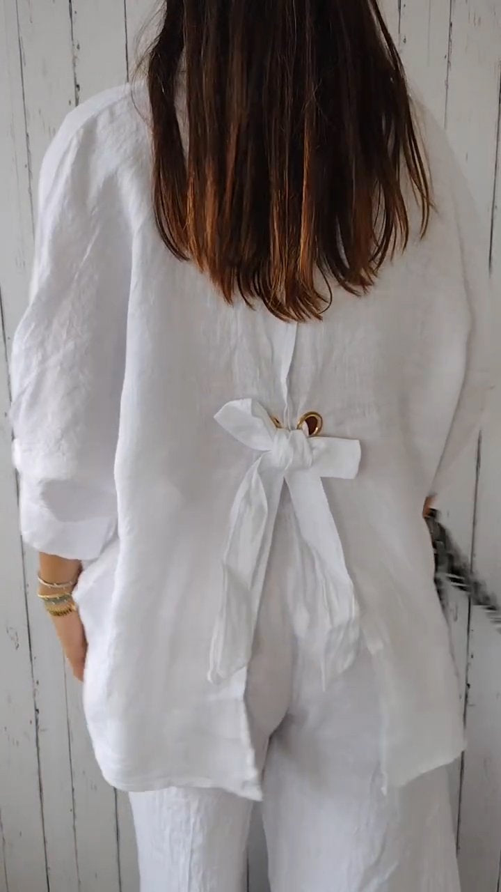 Lucy - Linen Back Design Top
