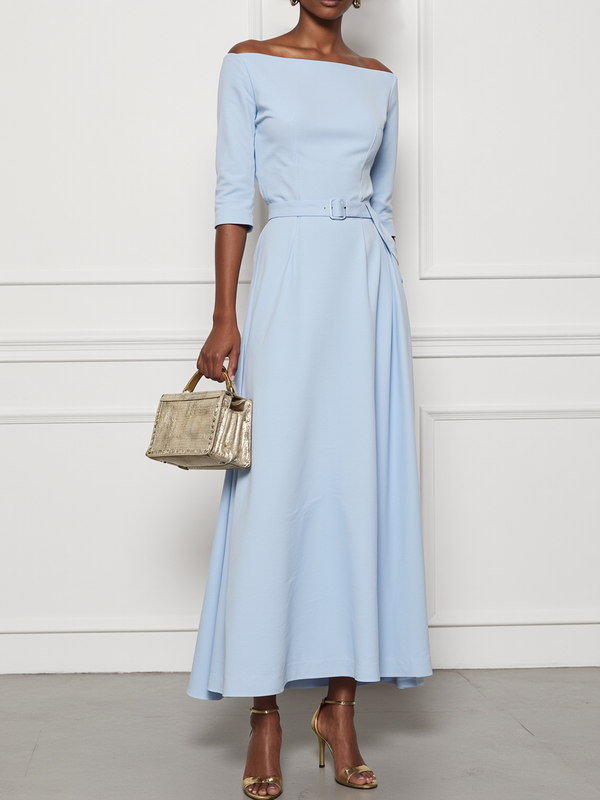 Mea - Blue Cotton Maxi Dress