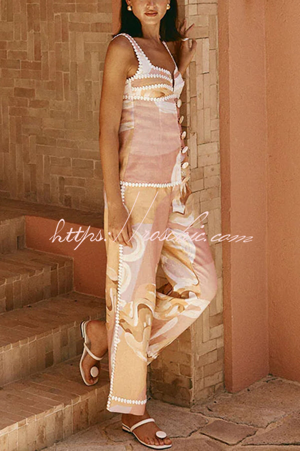 Elowen - Linen Unique Print Top Set