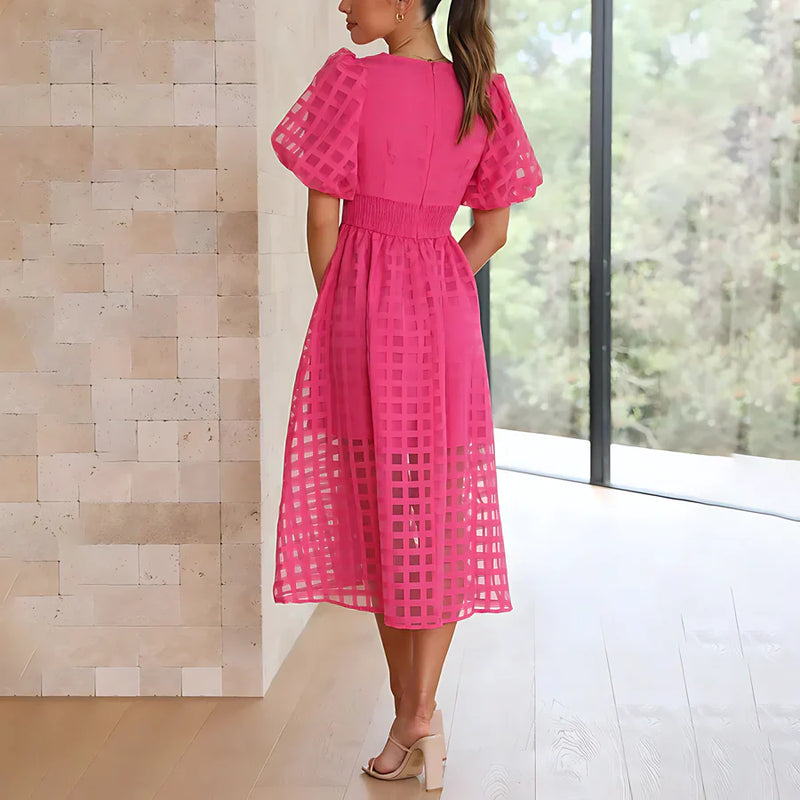 Cindy - Classic Patterned Midi Dress