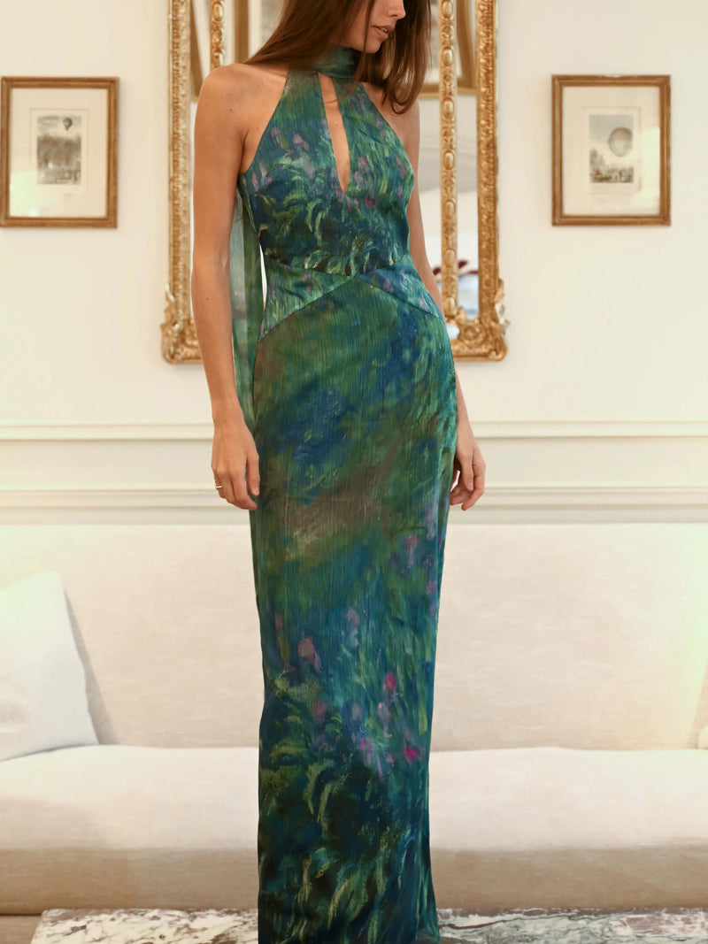 Irises - Luxury Monet Maxi Dress