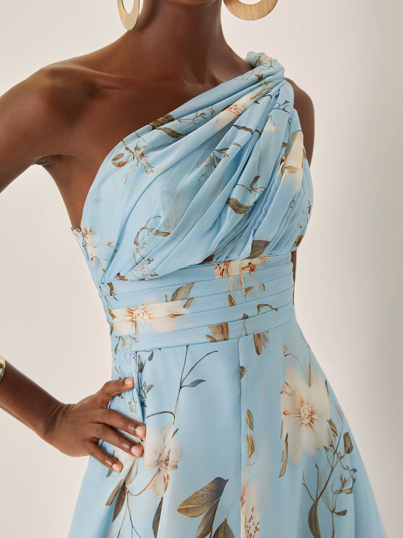Aurelia - Floral Ruched Chiffon Dress