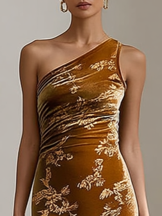 Chiara - Jacquard Velvet Midi Dress