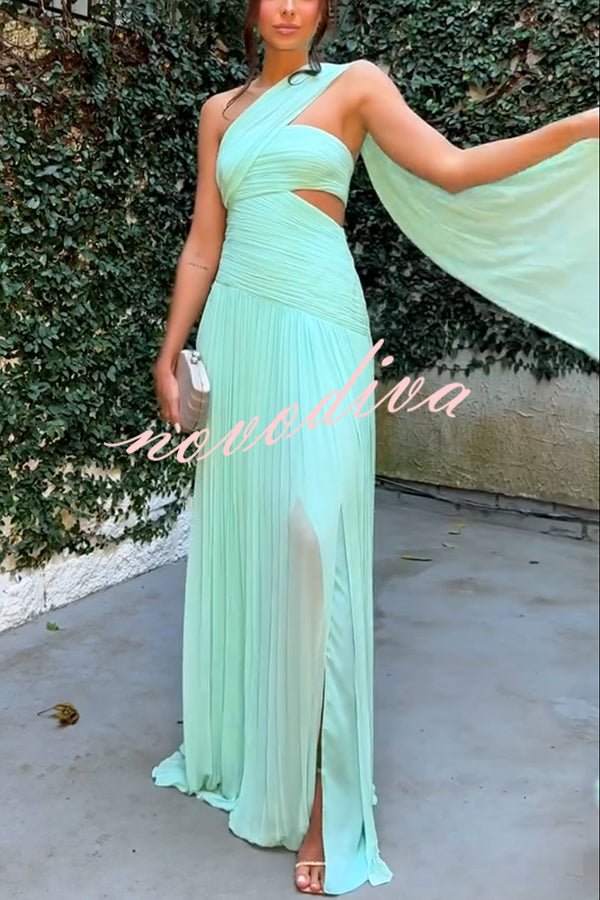 Ravina - Chiffon Pleated Maxi Dress