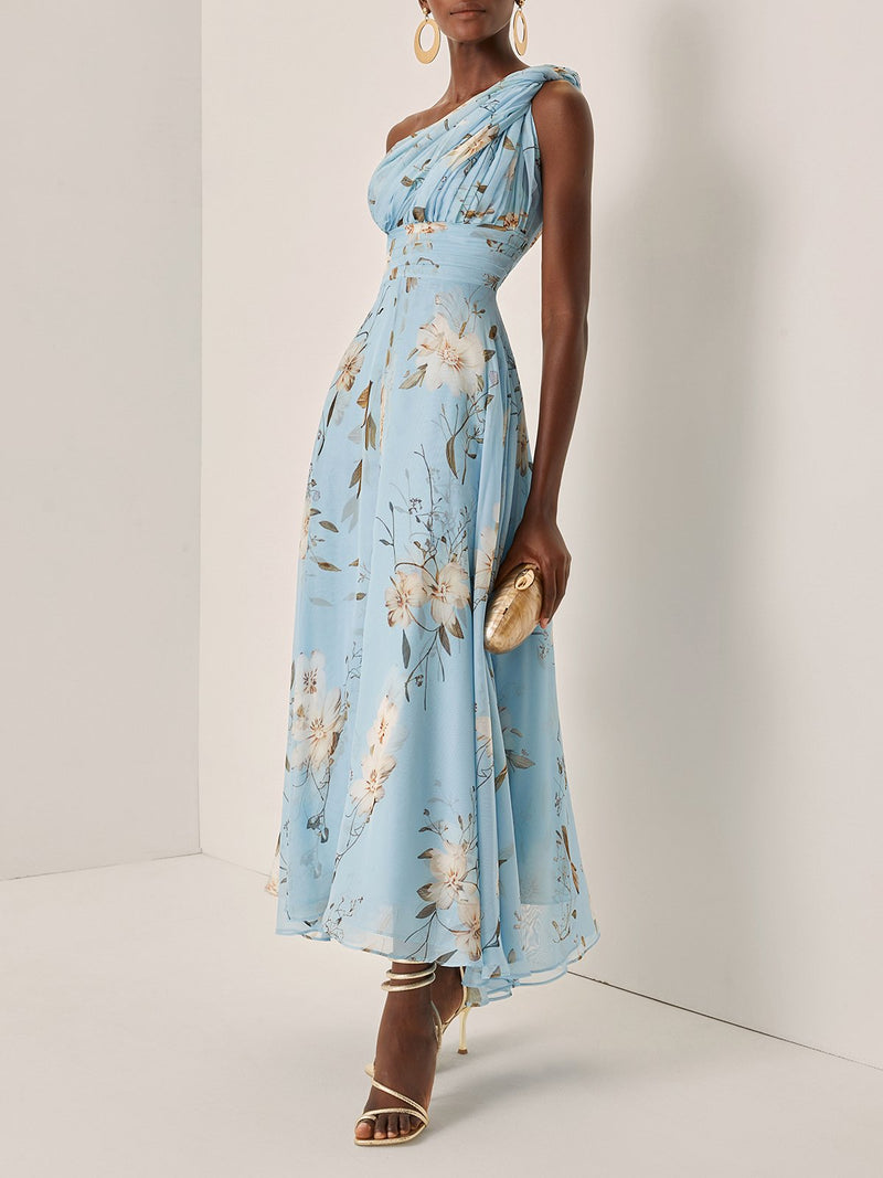 Aurelia - Floral Ruched Chiffon Dress