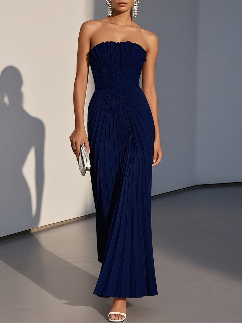 Coral - Pleated Classic Maxi Dress