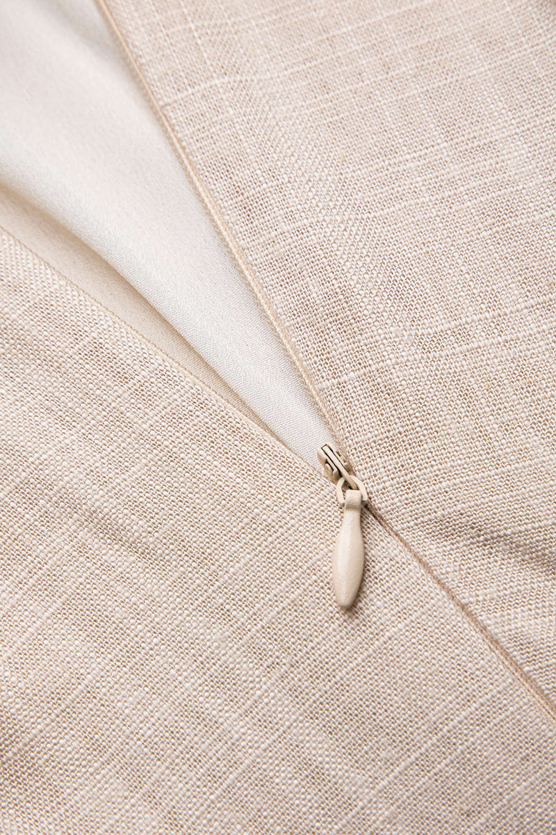 Roxie - Linen Ruched Sleeveless Dress