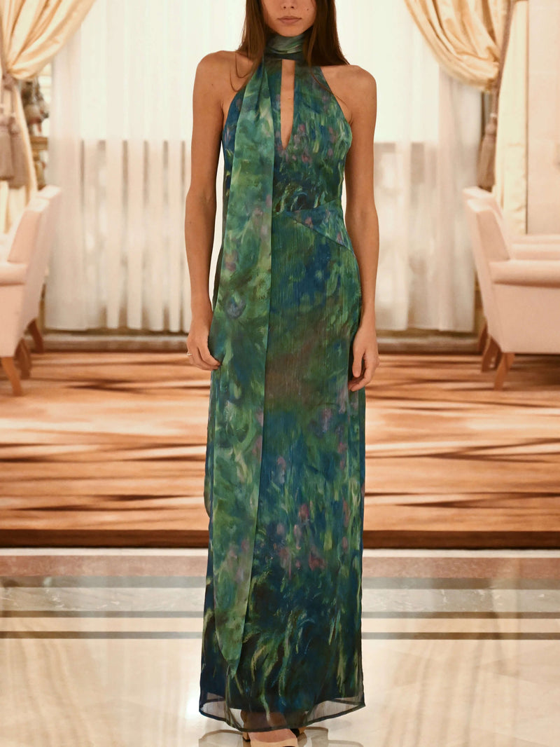Irises - Luxury Monet Maxi Dress