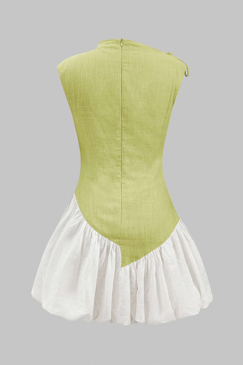 Roxie - Linen Ruched Sleeveless Dress