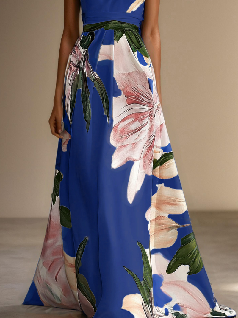 Gianna - Floral Satin Maxi Dres