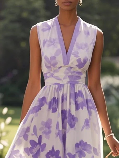 Carla - Chiffon Floral A Line Dress
