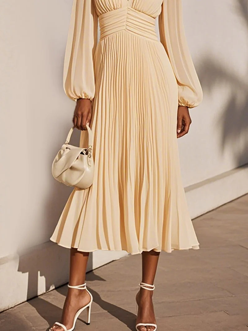 Kristy - Pleated Ruched Balloon Dress