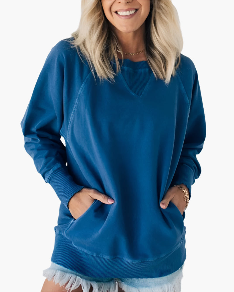 VIOLA - Ribbed Accent Pullover