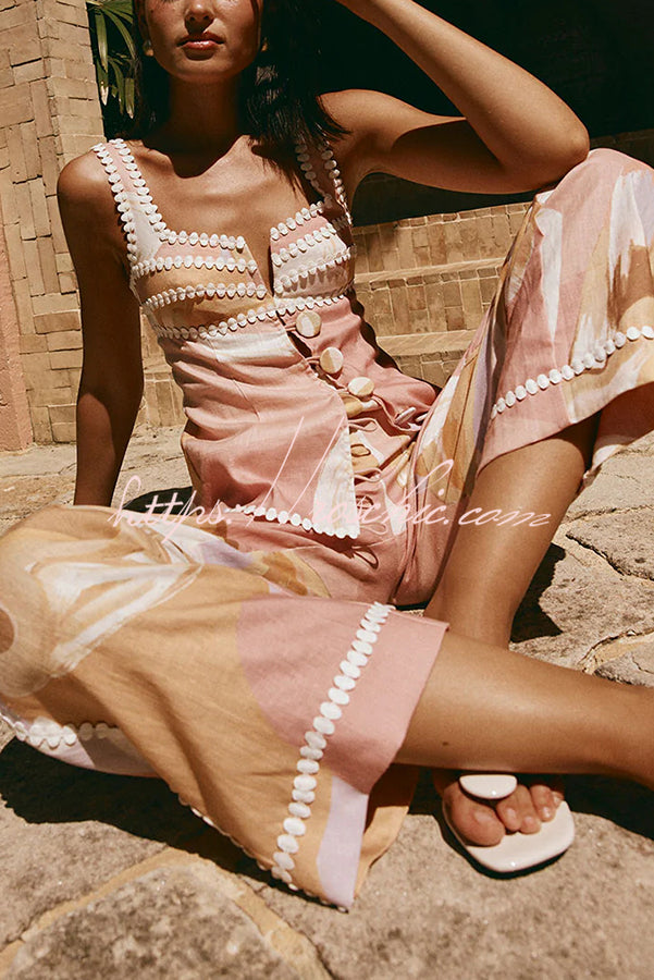 Elowen - Linen Unique Print Top Set