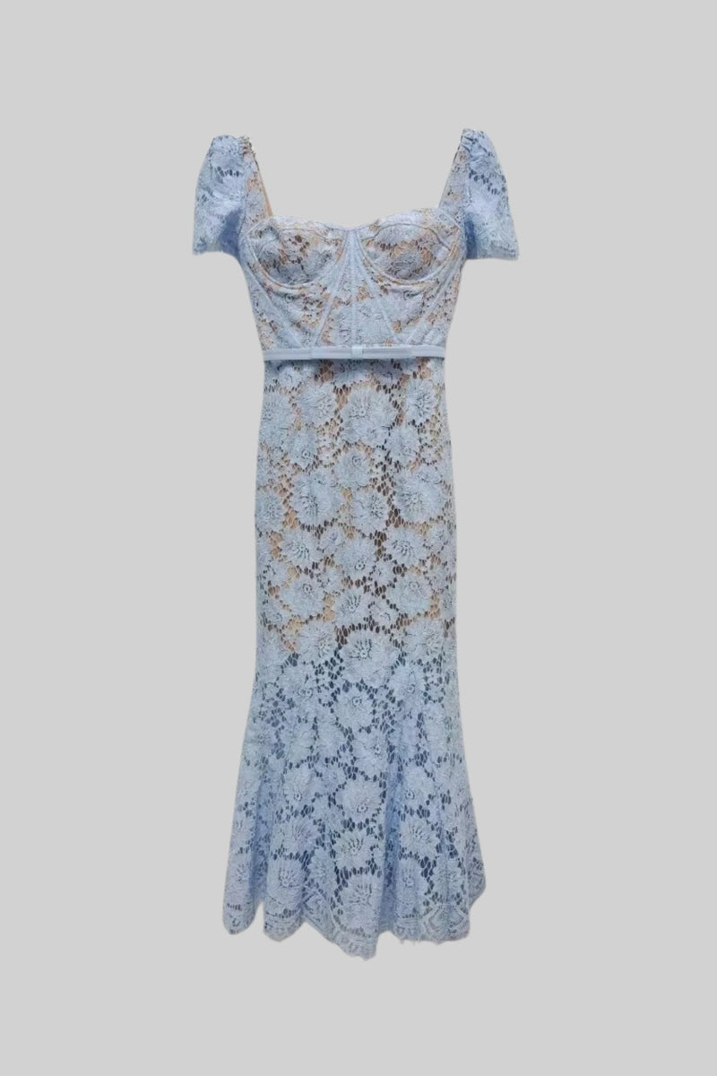 Naiselle - Short Sleeved Lace Dress