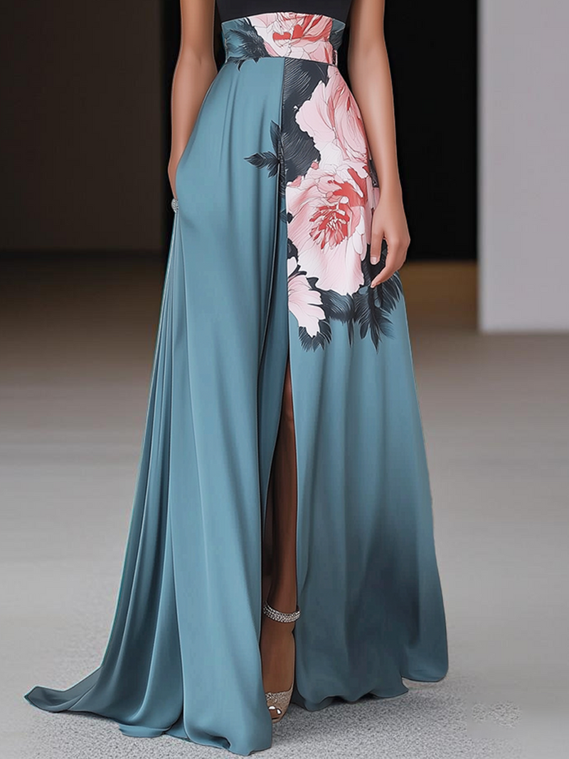 Amelia - Slit Floral Maxi Dress