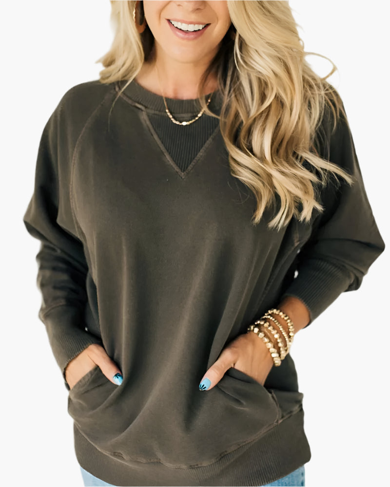 VIOLA - Ribbed Accent Pullover