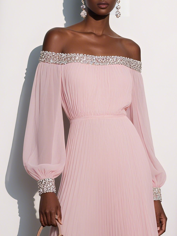 Soraya - Pleated Balloon Sleeve Dress