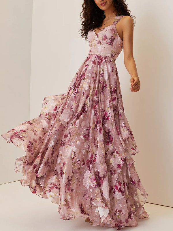 Wendy - Floral Jacquard Maxi Dress