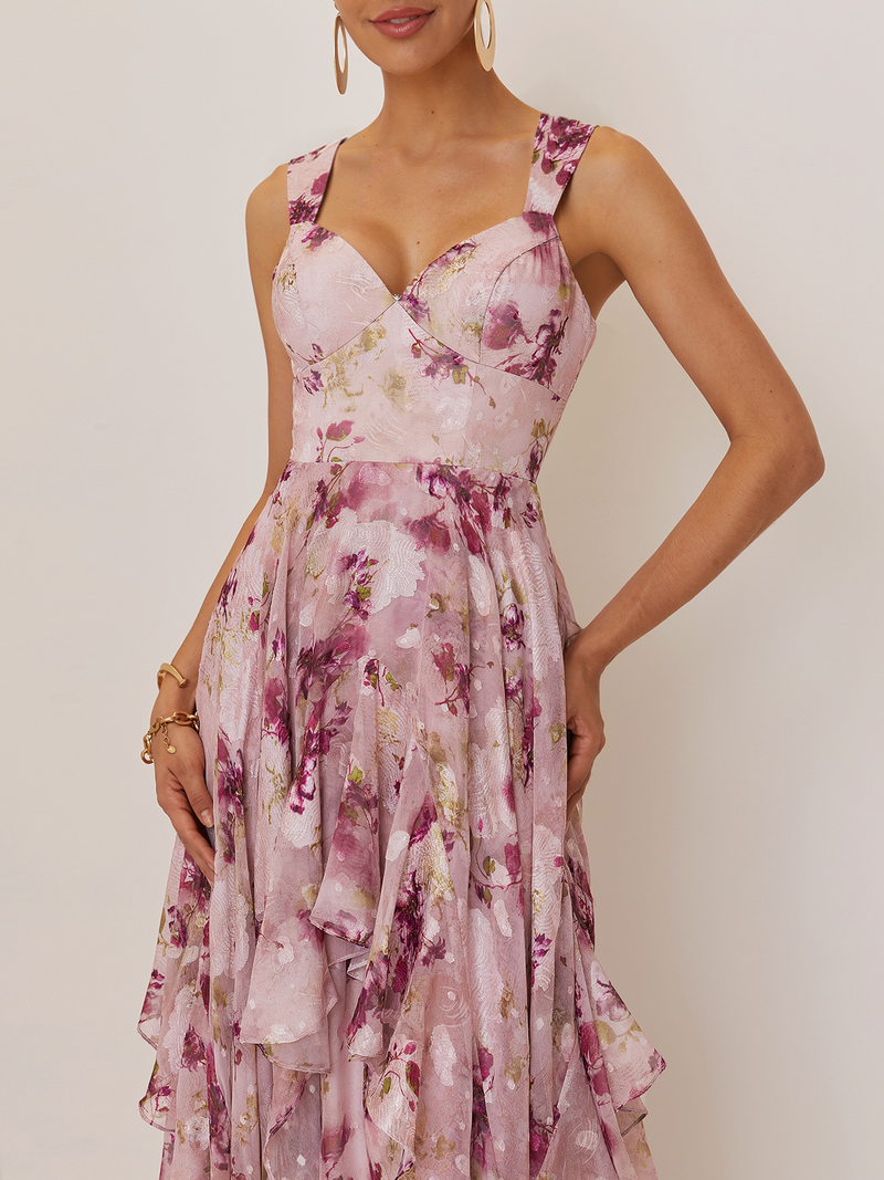 Wendy - Floral Jacquard Maxi Dress