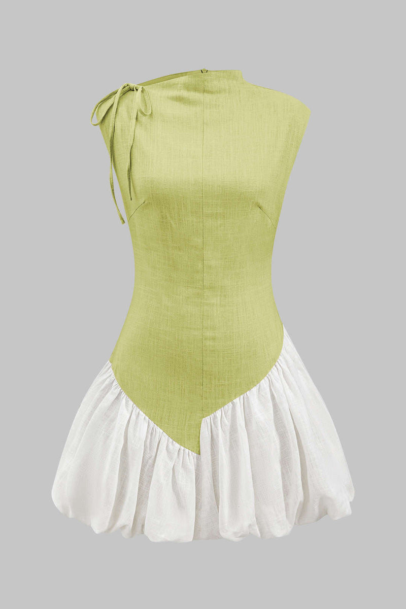 Roxie - Linen Ruched Sleeveless Dress