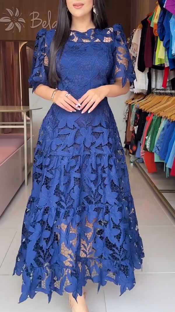 Elizabeth - Round Neck Hollow Dress