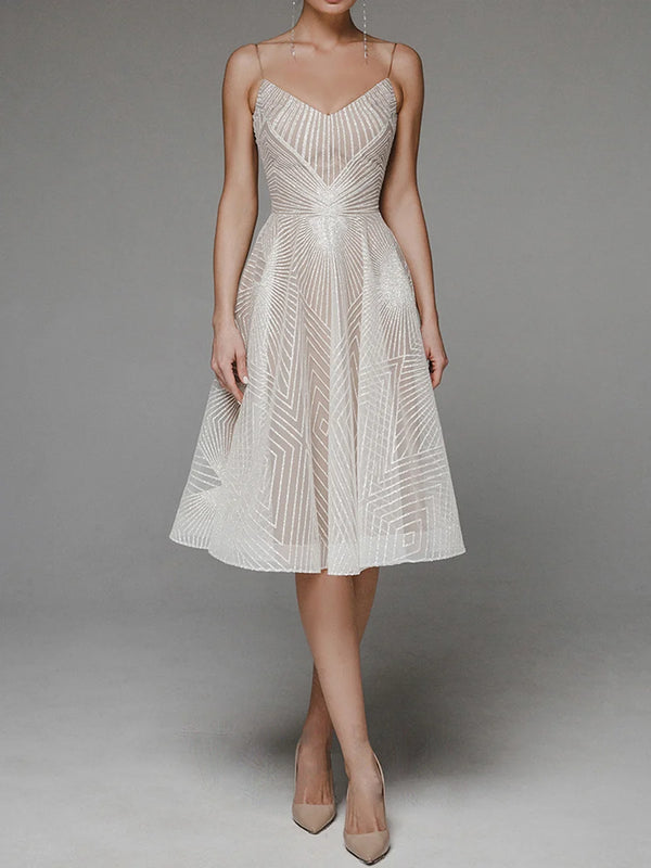 Eria - Elegant V-Neck strap dress