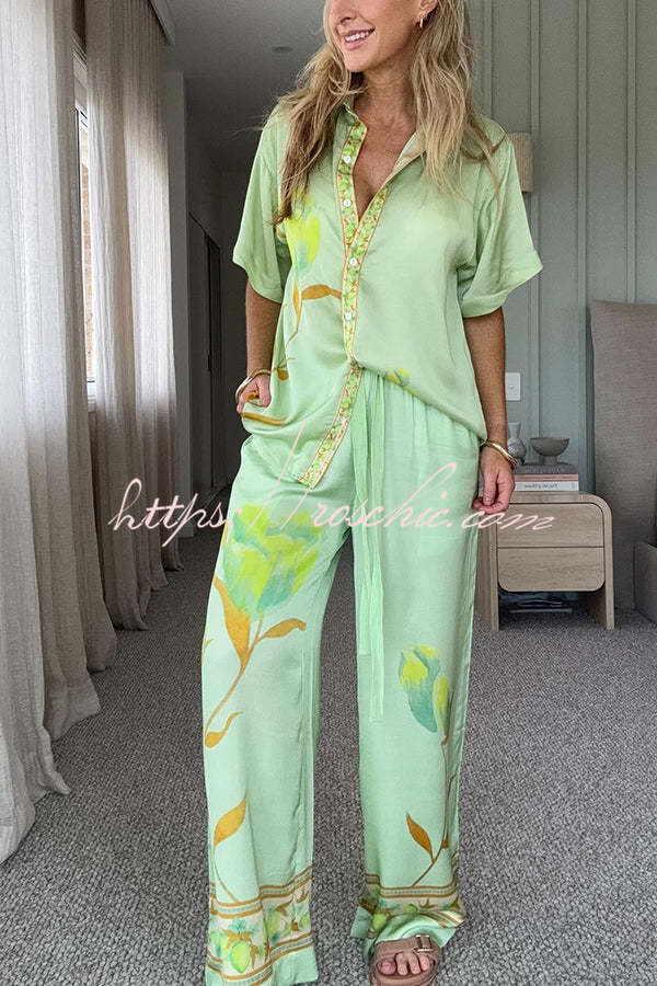 Serelina - Satin Tulip Print Bottom Set