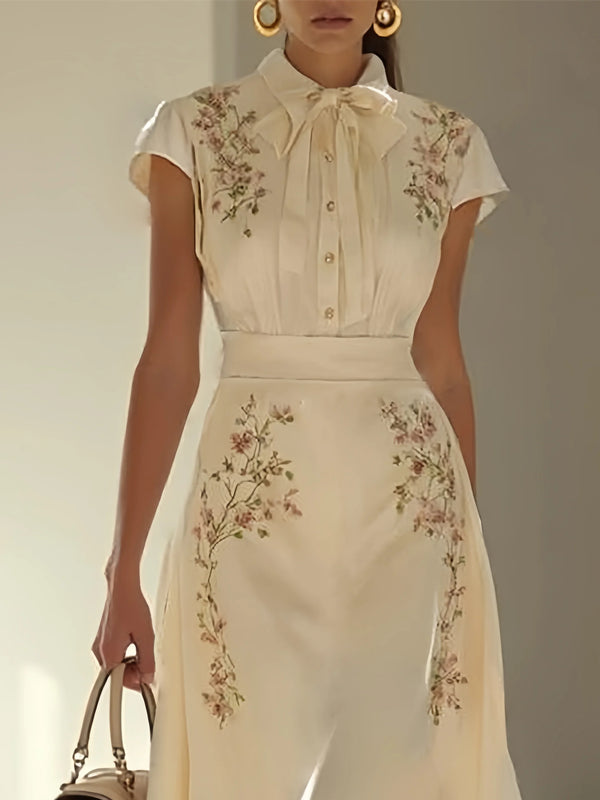 Apricia - Embroidery Floral Dress