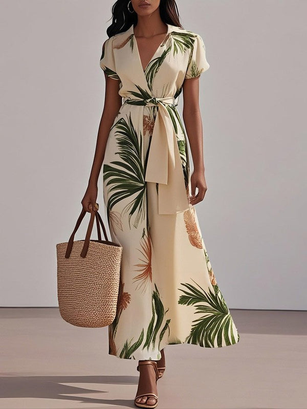 Rahya - Beige Printing Maxi Dress