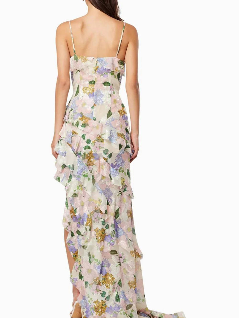 Supeda - Suspender Printed Ruffle Dress