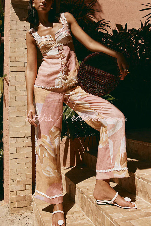 Elowen - Linen Unique Print Bottom Set