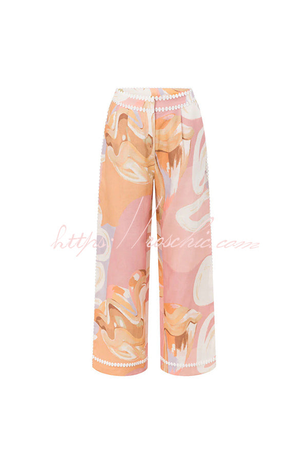 Elowen - Linen Unique Print Bottom Set