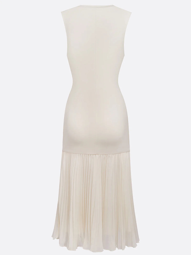 Beallisa - Pleated Knit Crew Dress