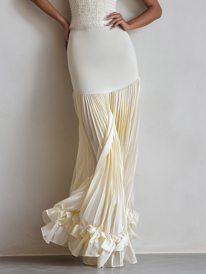 Valya - Ruched Split Maxi Dress