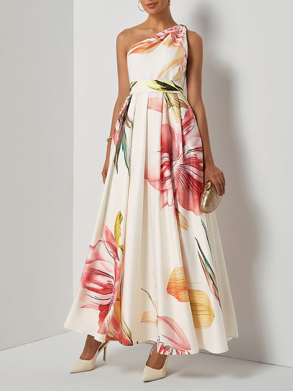 Saffron - Floral Satin Maxi Dress