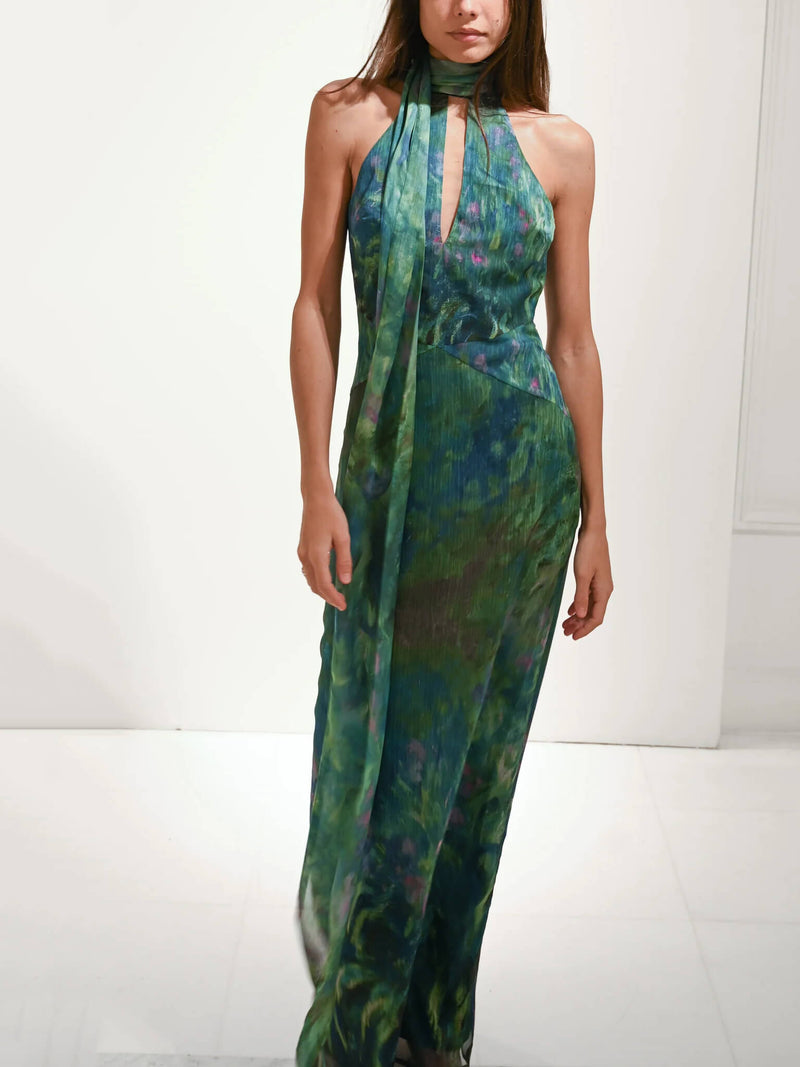 Irises - Luxury Monet Maxi Dress
