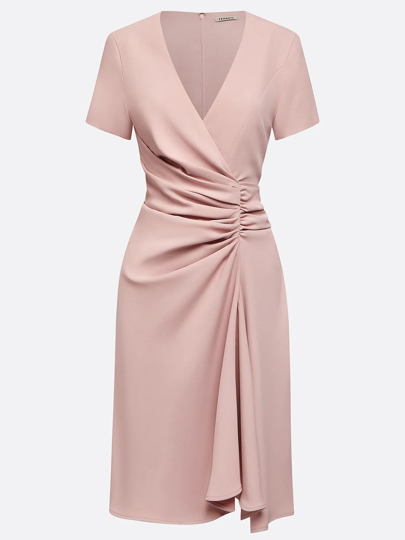 Amelia - Ruched A Line Midi Dress