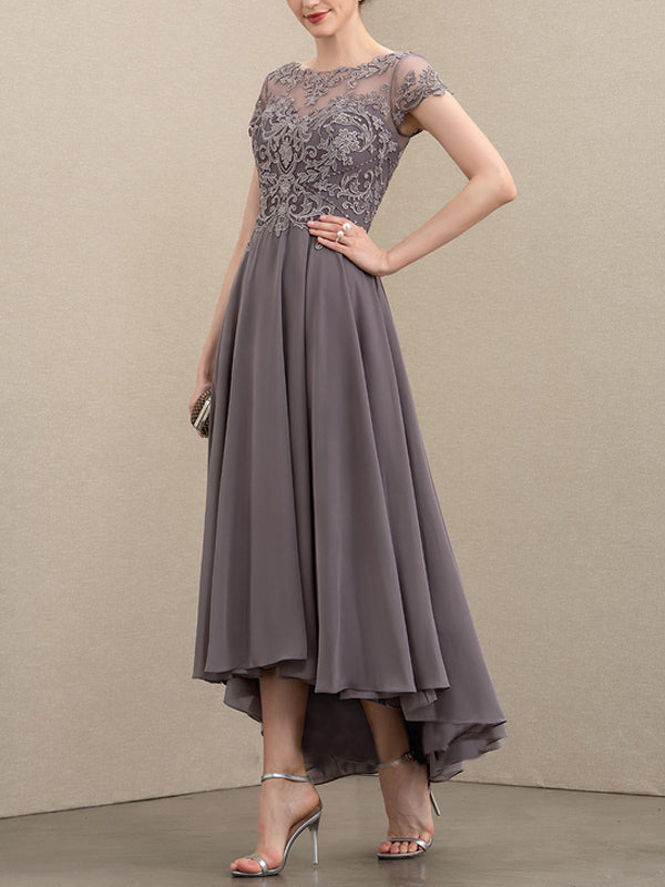 Amy -  Chiffon Lace Elegant Dress