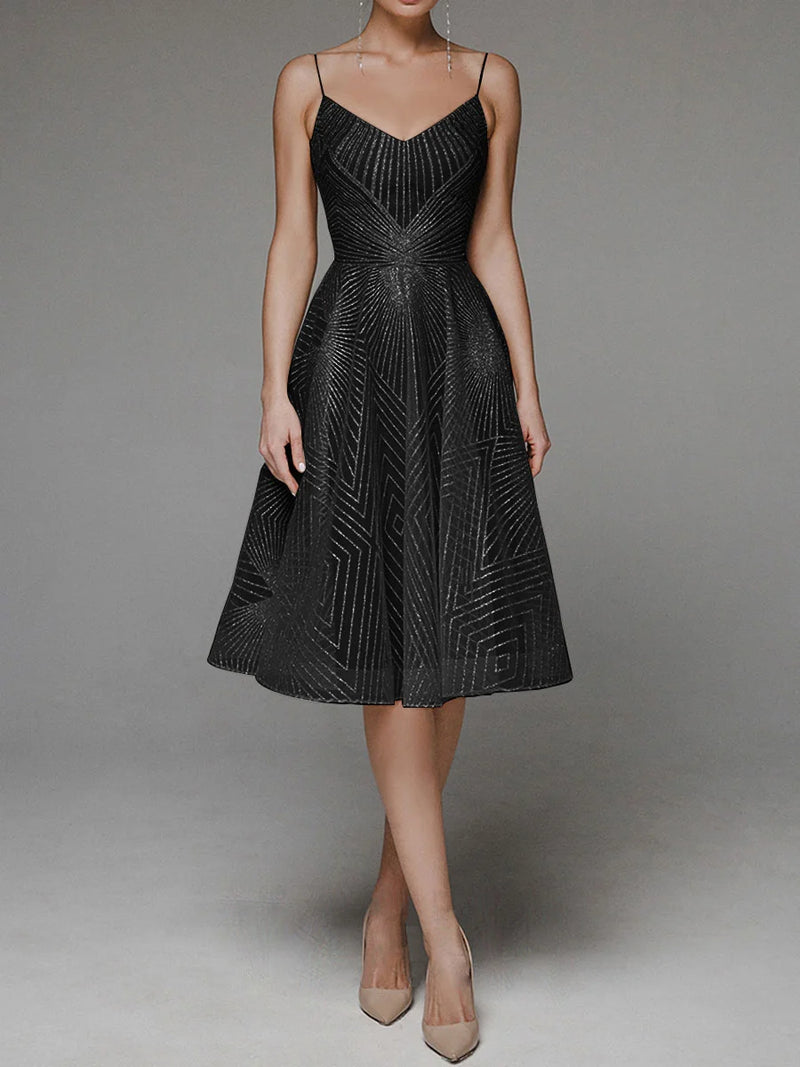Eria - Elegant V-Neck strap dress
