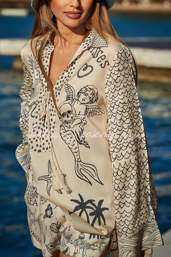 Zirelle - Satin Unique Print Top Set