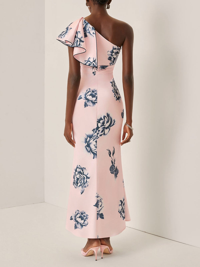 Jennifer - Printing Peplum Maxi Dress