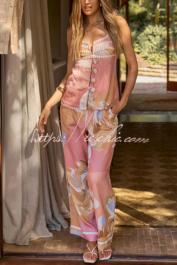Elowen - Linen Unique Print Bottom Set