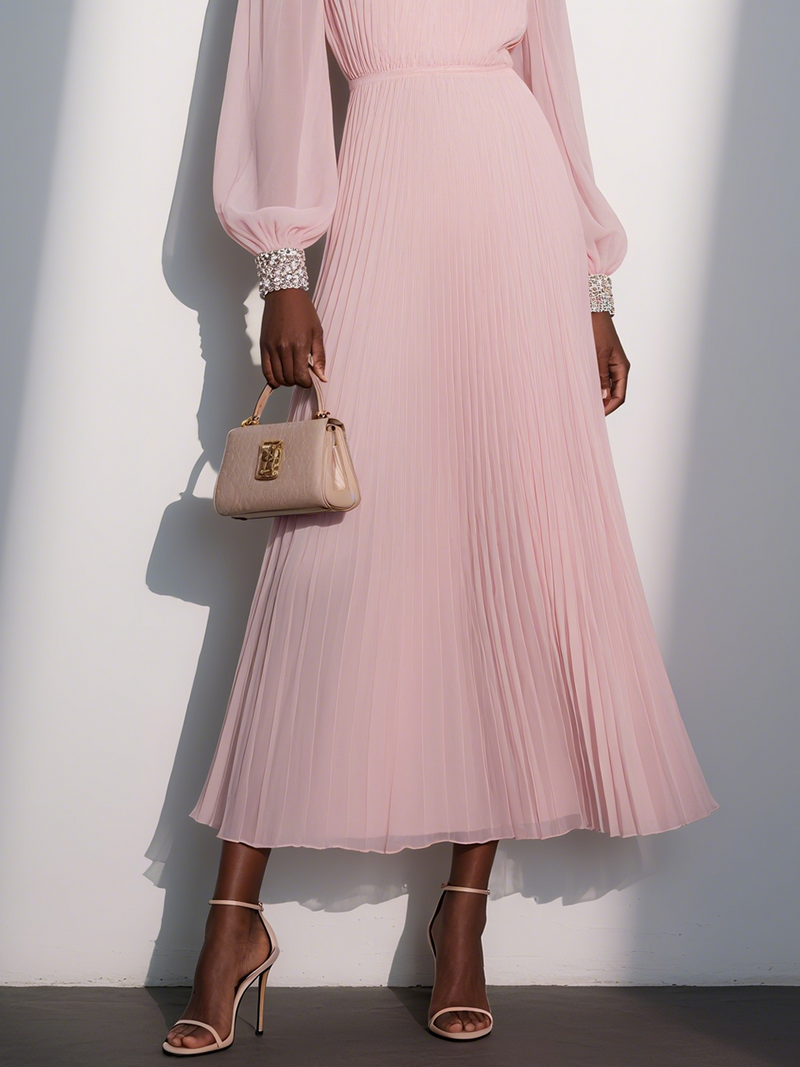 Soraya - Pleated Balloon Sleeve Dress