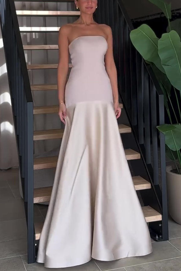 Elena - Satin Patchwork Flare Maxi Dress
