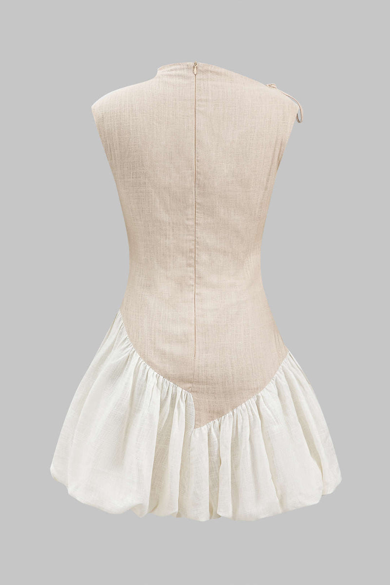 Roxie - Linen Ruched Sleeveless Dress